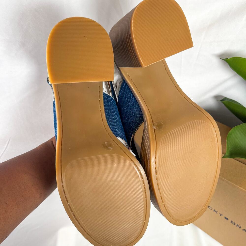 LUCKY BRAND Delmie Denim Platform Slingback Sandals Size 9.5 - Picture 5 of 10